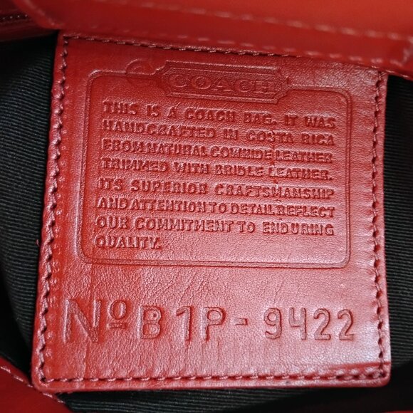❤️Vintage COACH #9422 Bonnies Legacy Red Leather Bucket Tote +FOB - Picture 7 of 8